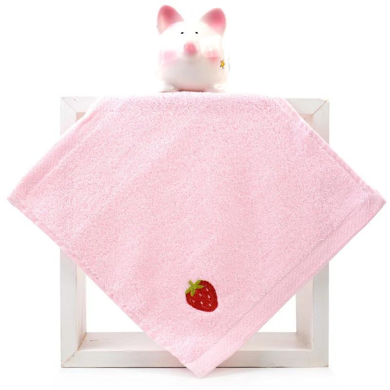 1Pc 25x25cm Small Square Face Towel Cartoon Embroidered Cotton Baby Child Kids Water Absorbent Soft Washcloth