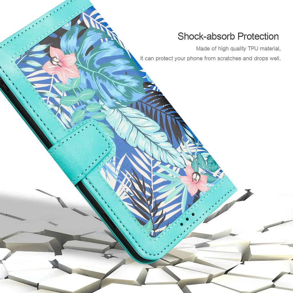 For Google Pixel 9/Pixel 9 Pro Phone Cover Flower Pattern PU Leather Case with Card Holder and Stand