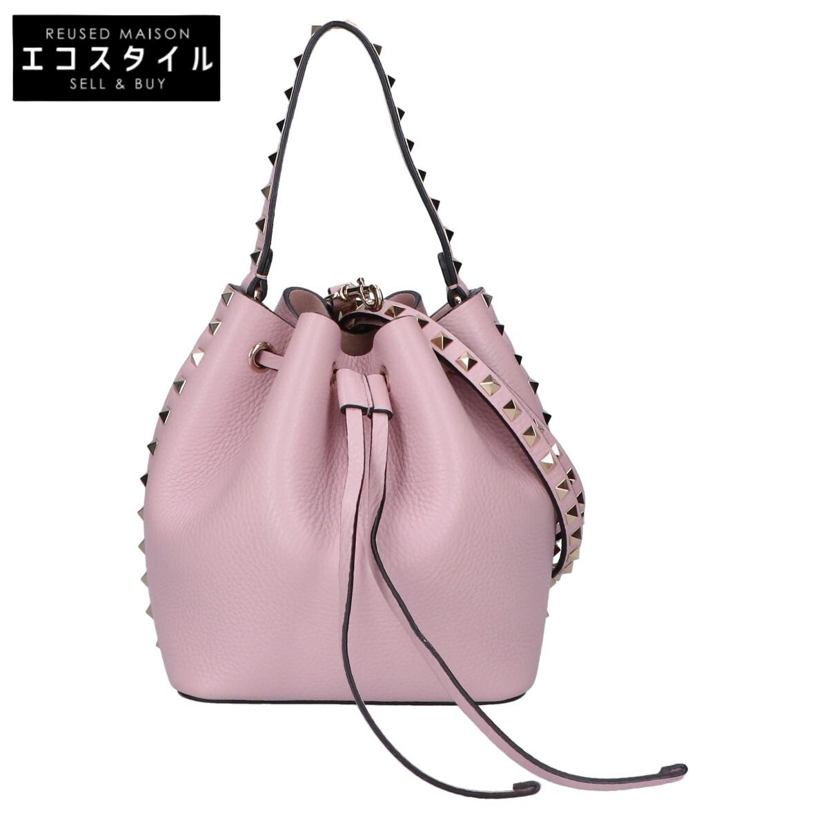 

Valentino Garavani 3W2B0L31VSF Grained Calfskin Rock Studs 2WAY Shoulder bag P45 Pink Beige/GDHardwareUsed