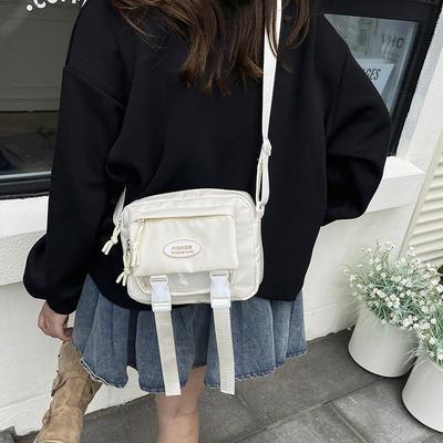 Japanese Ins Students Large-capacity Versatile Mailman Bag Transparent Bar Pain Bag Cute College Style Girl Messenger Bag