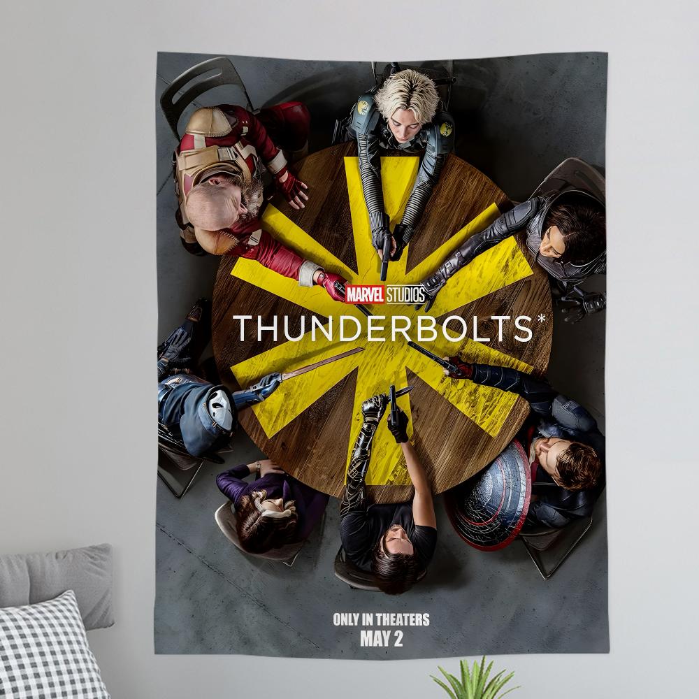 TThunderbolts 2025 Film Anime Wandteppich Wandbehang Dekoration Haushalt Wandbehang Heimdekoration