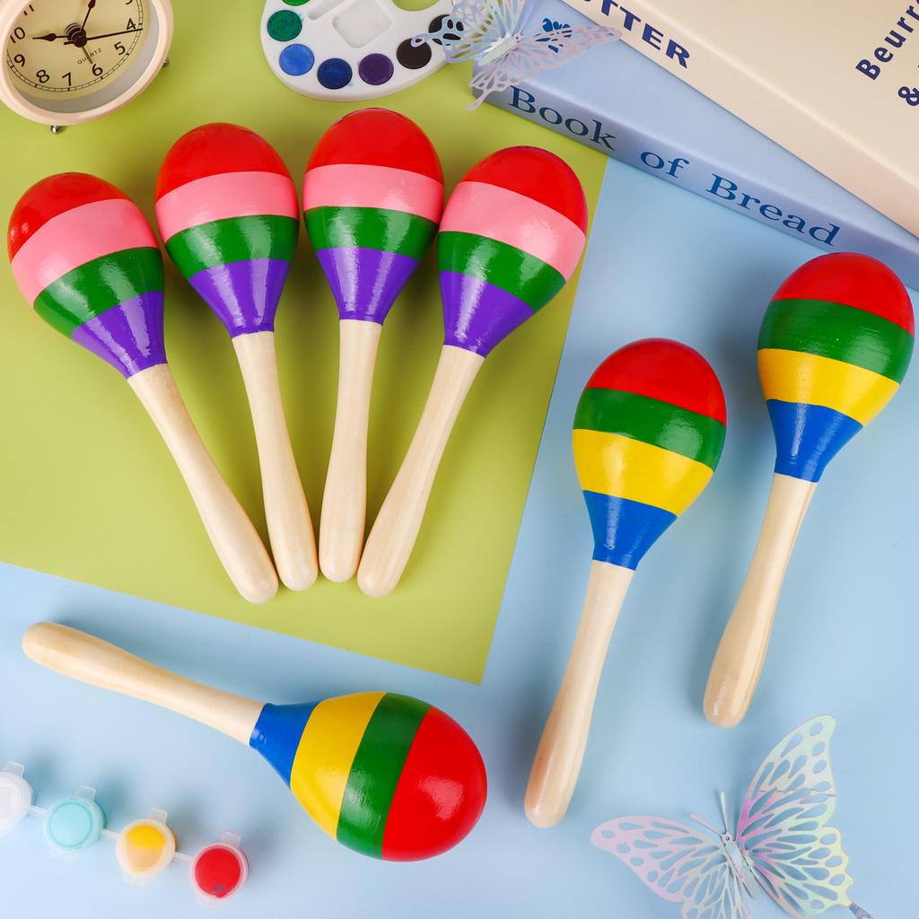 24 Piezas 7.9 Pulgadas Maracas Percusión de Mano Sonajeros de Madera Maracas de Concierto Shakers de Rumba Sonajero Percusión de Mano Maracas Mexicanas de Madera