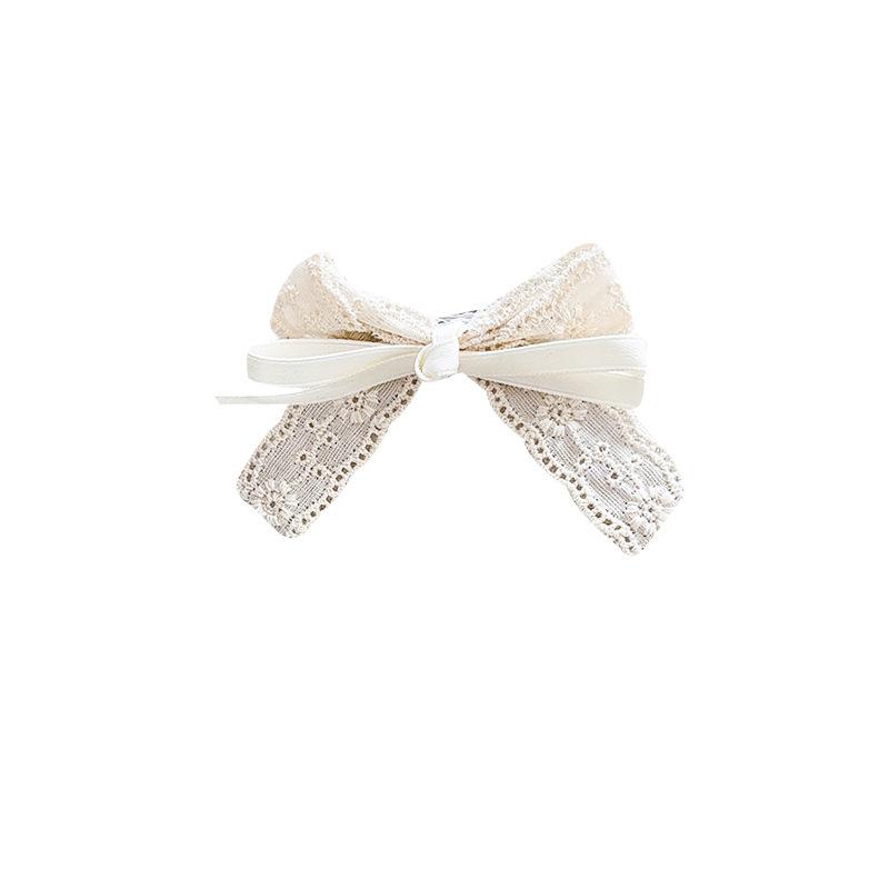 French retro lace bow small clip female side duck bill clip head jewelry bangs clip hair accessories