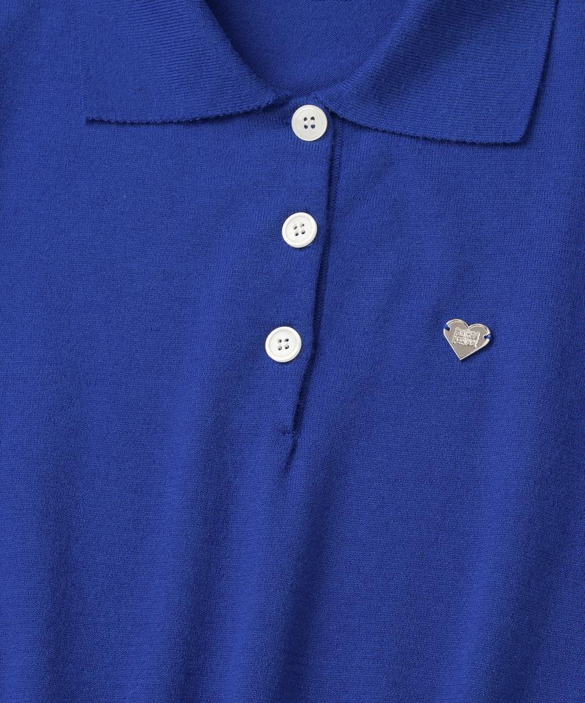 KNITTED (W) Basic Essential Washable Collared Knit Cobalt Blue