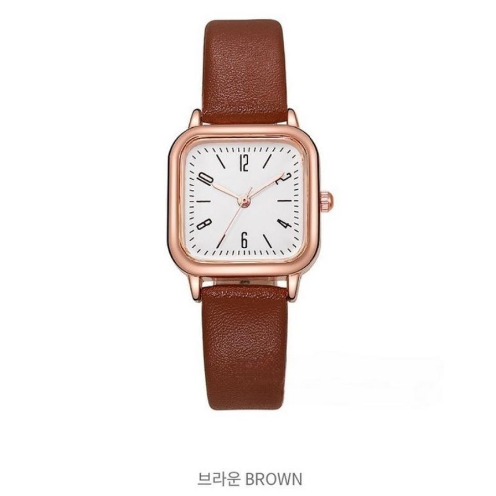 Lasmall Women's Leather Wristwatch: Simple, Daily Use Women's Watch Brown Color + Case Included