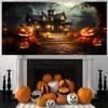 Spooky Halloween Photo Booth Banner - Polyester Fiber Backdrop with Room Decoration Photography Props