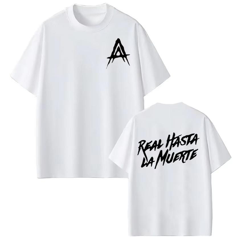 Rapper Anuel AA Real Hasta La Muerte T-Shirt Harajuku Mode Kurzarm T-Shirt Herren Damen HipHop Punk Baumwolle Sport Oberteil