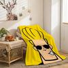 Anime J-johnny bravo Throw Lightweight 240g Flannel Blanket Soft Skin-friendly for Summer Cooling