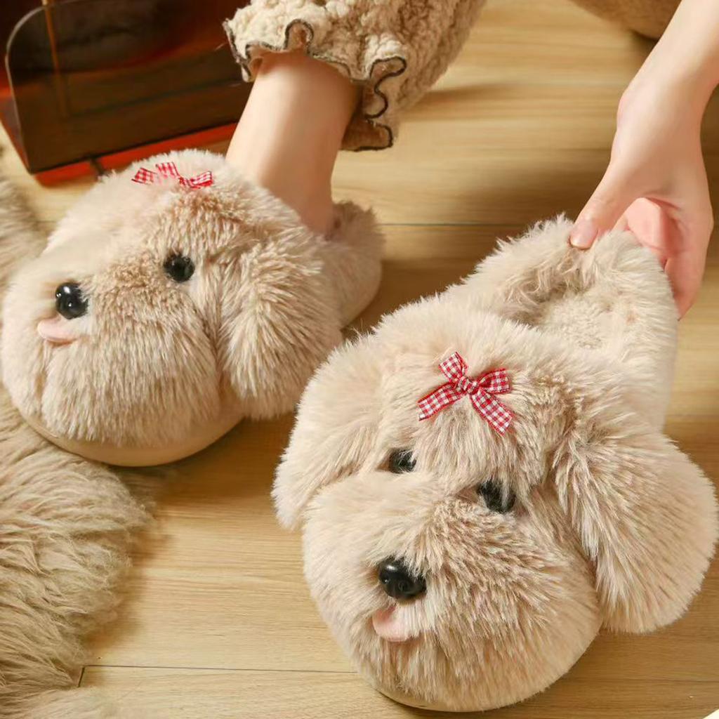 Valpesko bomullstøfler høst og vinter nye hjem innendørs sklisikre varme søte fløyel bomullstøfler