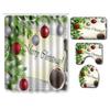 Christmas Shower Curtain Floor Mat Combination Four-Piece Set Bathroom Toilet Carpet Shower Room Mat Foot Mat