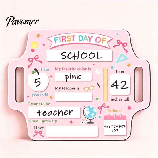 Magnetisches Tisch-Message-Board, Schild für den ersten und letzten Schultag für Kinder, Wiederverwendbares Holz-Memo-Kreidetafel-Schild, Niedliches Schreibschild für tägliche Notizen und Zeitpläne