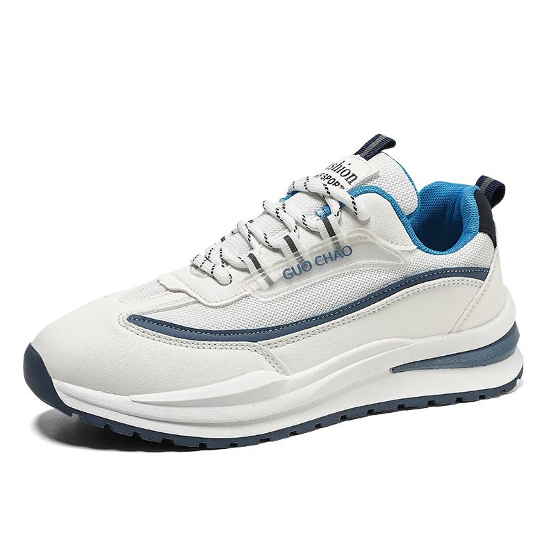 

New breathable sports mesh running shoes to increase the trend of non-slip casual shoes students lace-up men s shoes 38