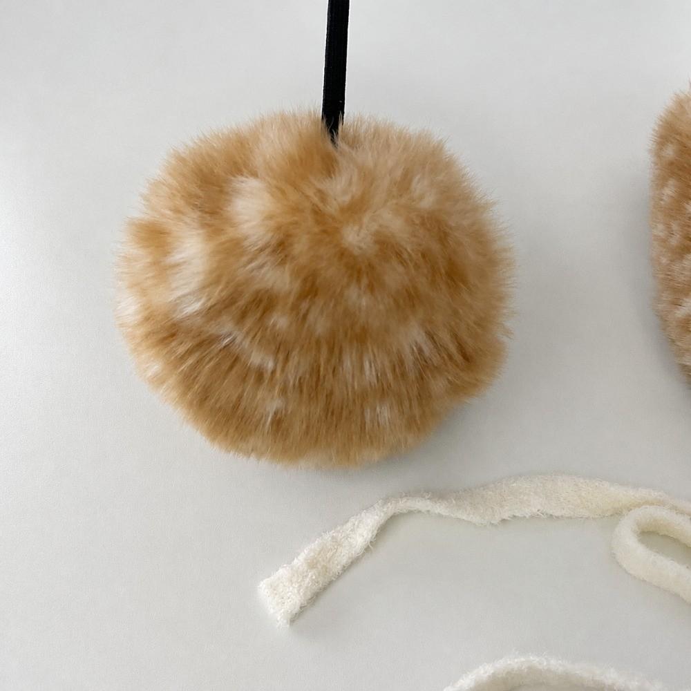 Y2K Faux Fur Scarf Deer Print Ear Muffs Cute Plush Neck Warmer Women
