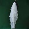 Tiered Wedding Veils Shoulder Back Coverage Breathable Tulle Bridal Veils Headpiece WithInvisible Hair Pin for Wedding