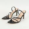 Patent leather pointed toe with back ankle strap stiletto sandals gorgeous fashion party high heels