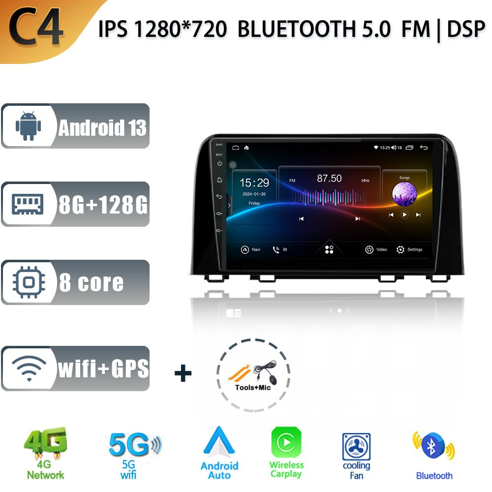 Android 13 Auto WIFI+4G For Honda CR-V 2017-2022 Car Radio Multimedia GPS Navigation Stereo 9 Inch Touch screen