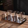 310ml walnut handle cups (set of 6) with wooden tray