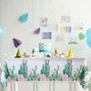 Breling 3 Pieces Watercolor Cactus Tablecloth Plastic Waterproof Table Cover for Birthday Party Decorations Kitchen Dining Room Party Supply, 108 x