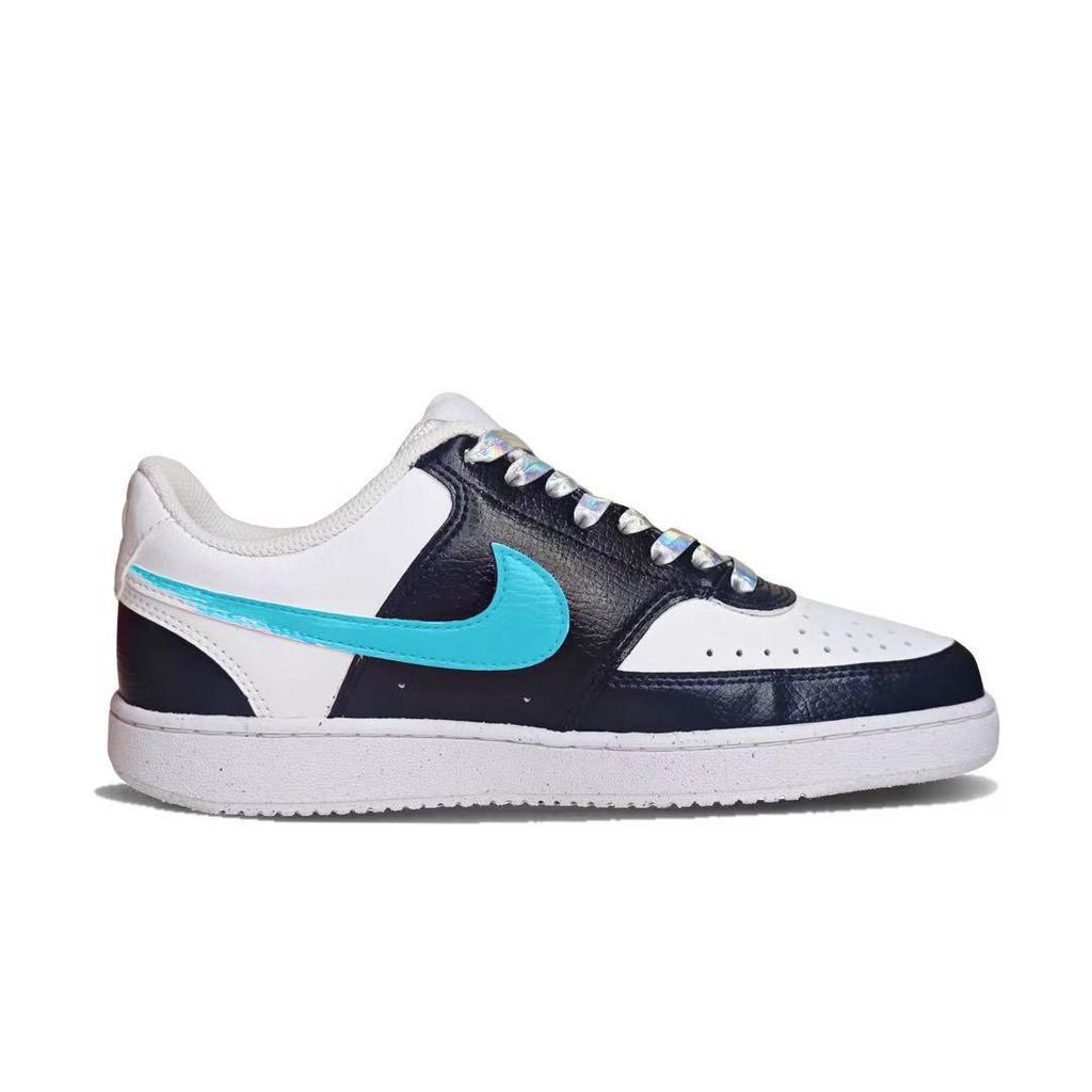 Nike Court Vision 1 Slip Resistant Low Top Skateboard Shoes Unisex Black White Blue DH2987-100(Team1553-)