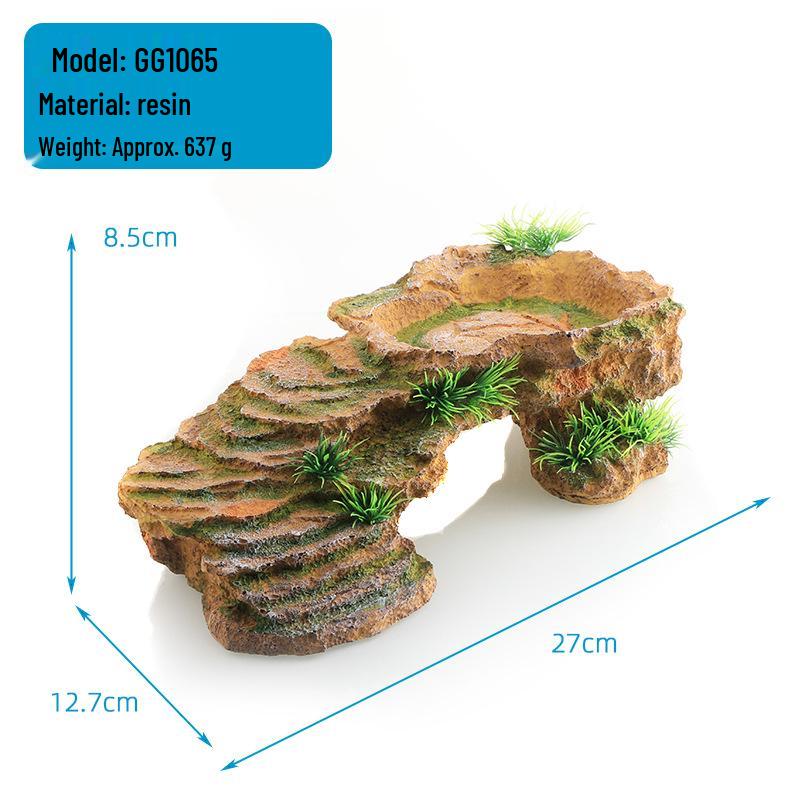 Piattaforma per arrampicarsi e nascondersi a forma di tartaruga: Decorazione in resina a forma di pesce che prende il sole, ideale per acquari e terrari.