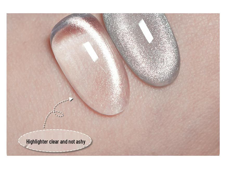 GaoYa Cat Eye Nail Polish Gel - 2025 New Flash White Elf Glass Beads