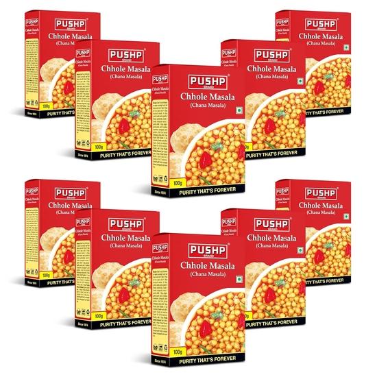 

Коробка бренду Pushp Chana Masala (Упаковка по 100 г) (Упаковка 10 штук)