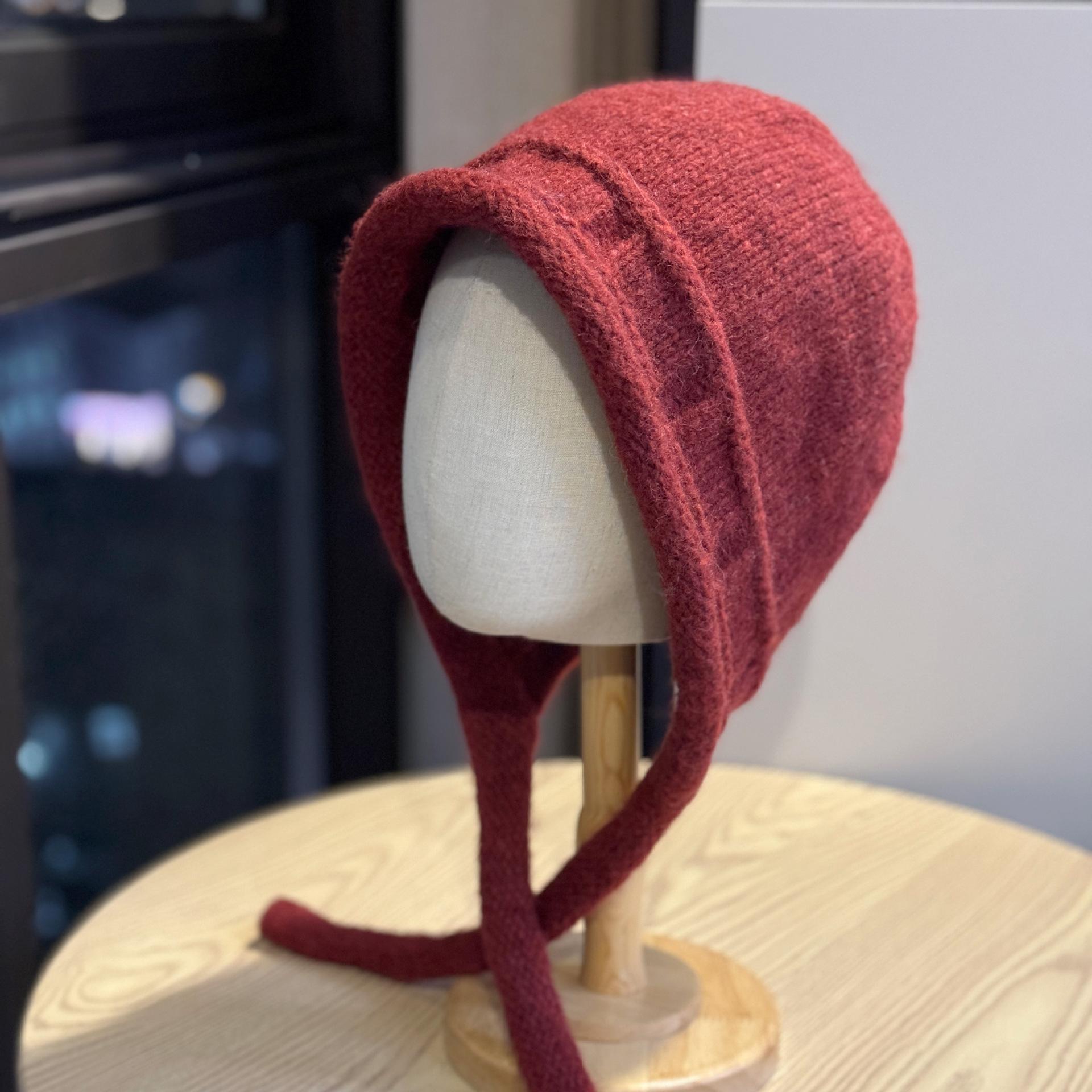 

Капелюх великого обхвату голови Жіночий Осінньо-зимовий Вітрозахисний Вовняний Капелюх Зав язка Захист Вух Капелюх Новий Теплий та Холодостійкий В язаний Капелюх one size