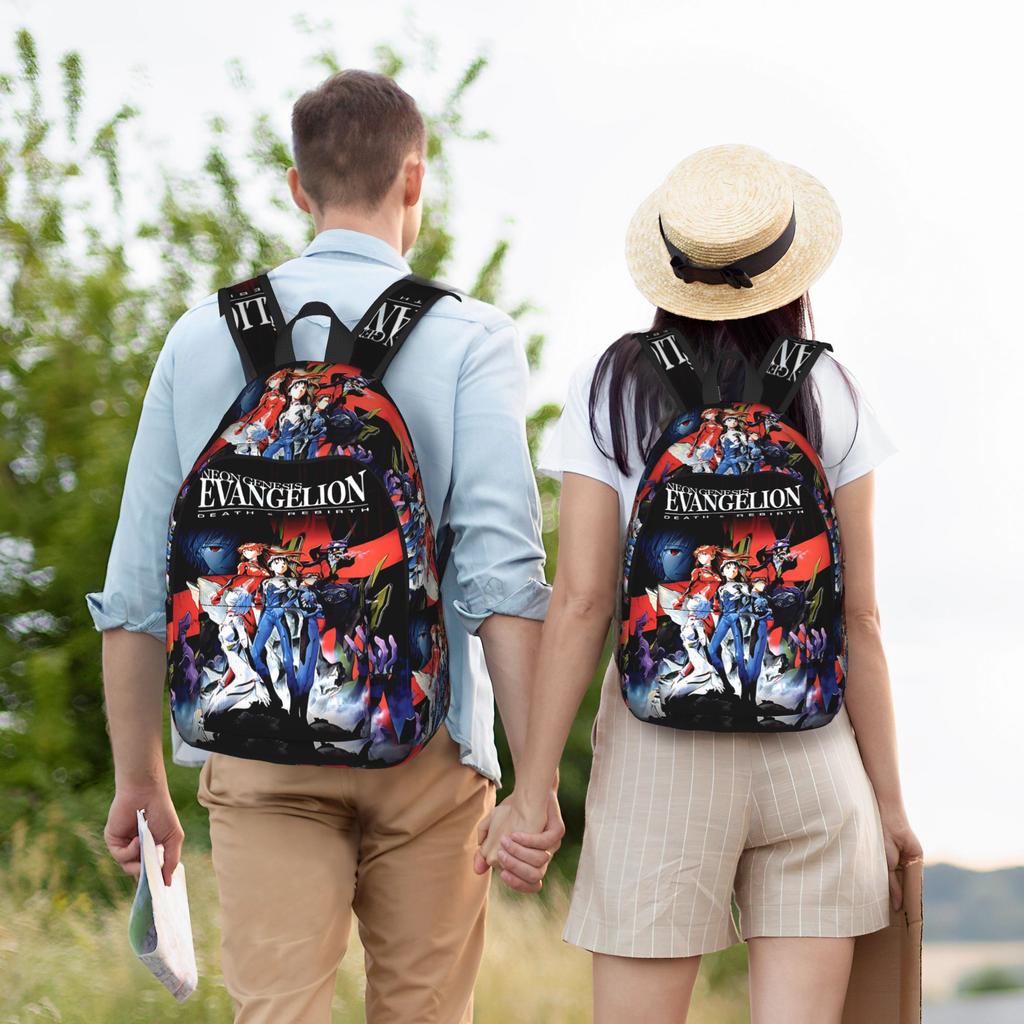 Fashion Neon Genesis Evangelion EVA Backpack Mochilas Casual Hiking Large Capacity Rucksack