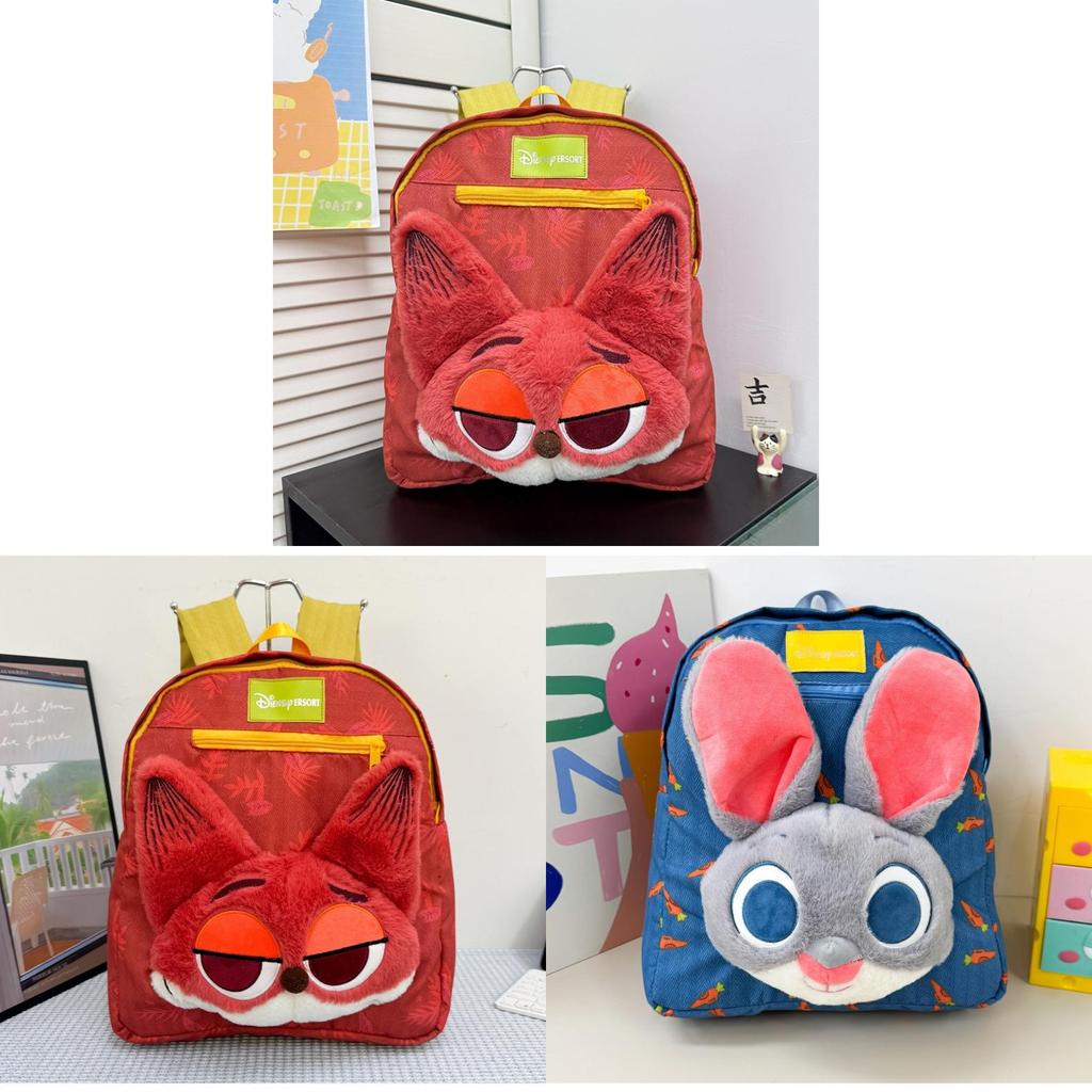 Zootopia Plush Cartoon Animal Backpack With Nick And Judy Plush Doll Decor For Kids And Teens