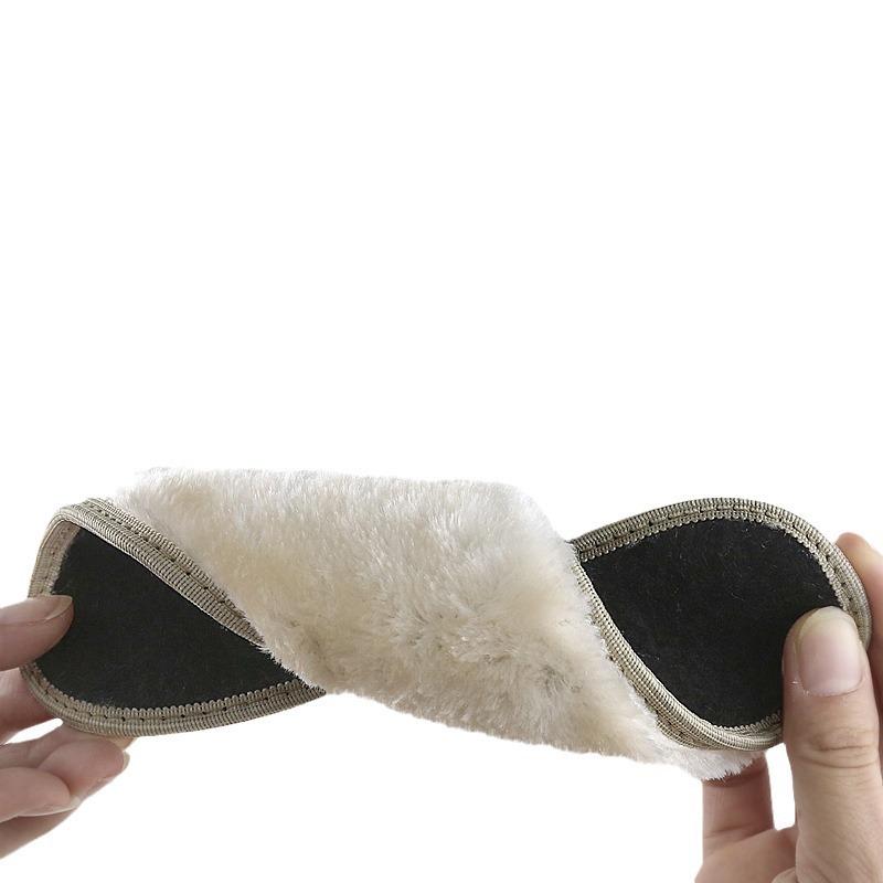 Unisex Plush Warm Bamboo Charcoal Fleece Faux Fur Insoles for Casual Shoes