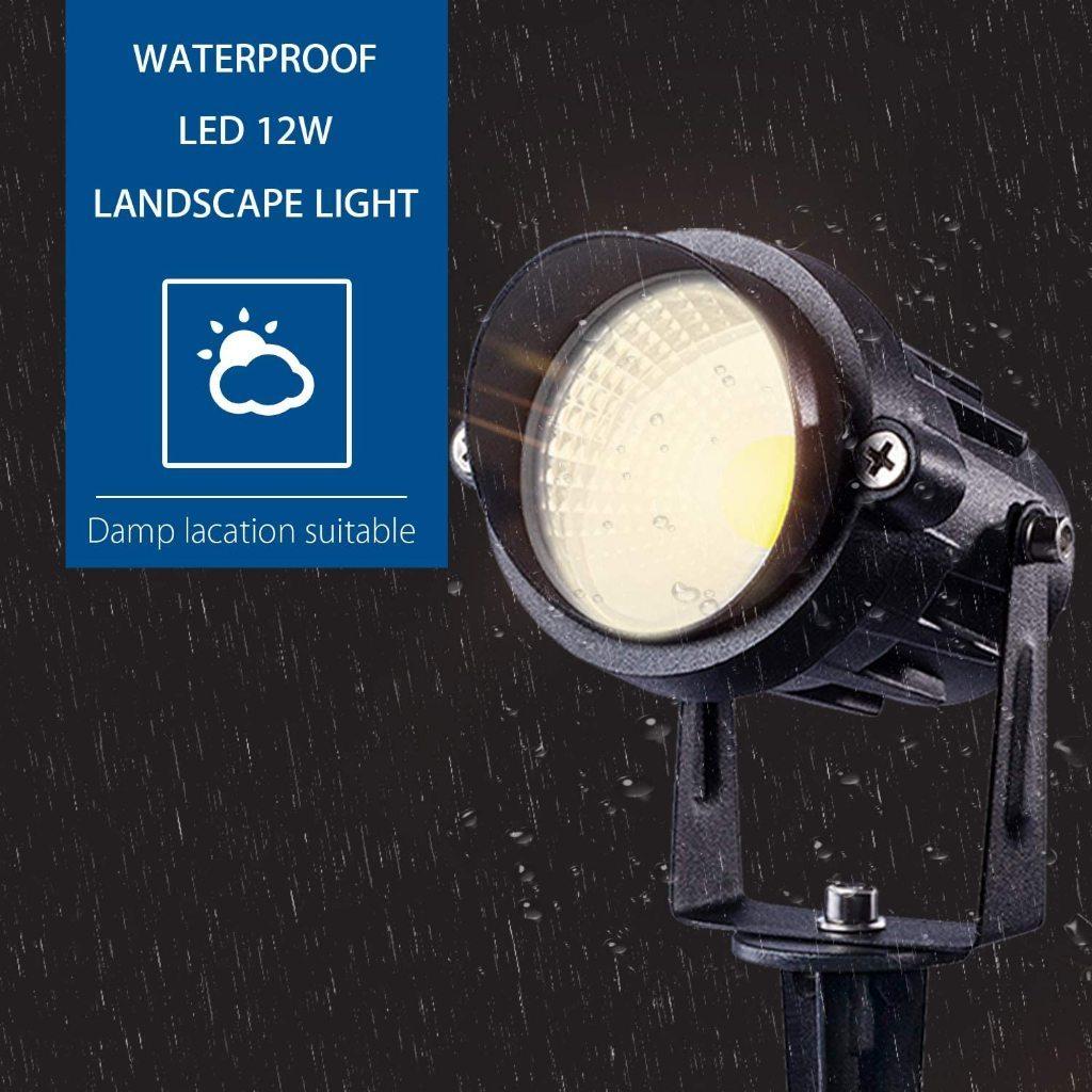12W 3000K Niedervolt-Gartenleuchten LED Warmweiß Außenbeleuchtung Wasserdichter Außenbereich Gartenweg Strahler
