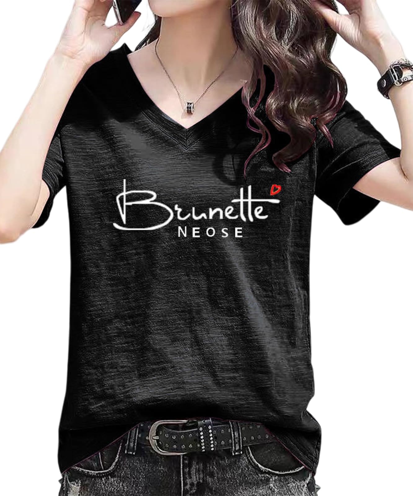 

Cut and Summer Large Short Large Size Summer Korean Summer Casual Cut and and Cut and Summer Short Black Large [Luxe Relax] Women s T-shirts, чёрный