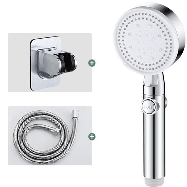 

Насадка для душа Booster Ванная насадка для душа Одинарная насадка Ручной душ под давлением Домашний душ Супер набор для душа 1.5m hose серебряный