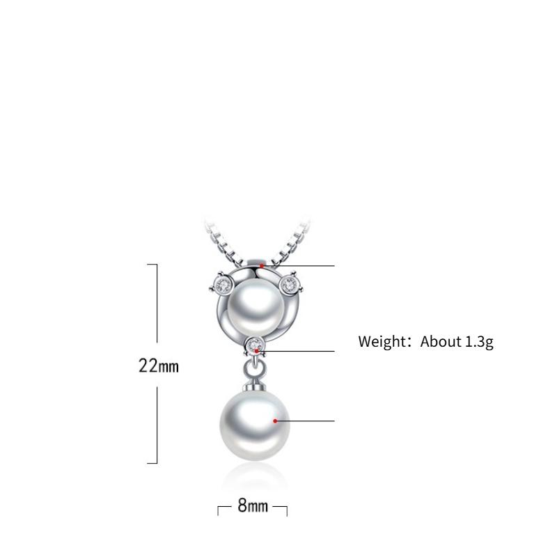 925 Sterling Silver Fashion Light Luxury Ocean Zircon Water Drop Pearl Pendant Necklace Birthday Party Anniversary Gift