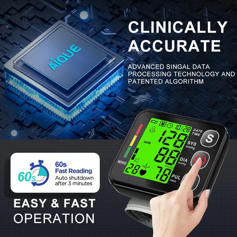 High Precision Automatic Wrist Blood Pressure Monitor for Home Use