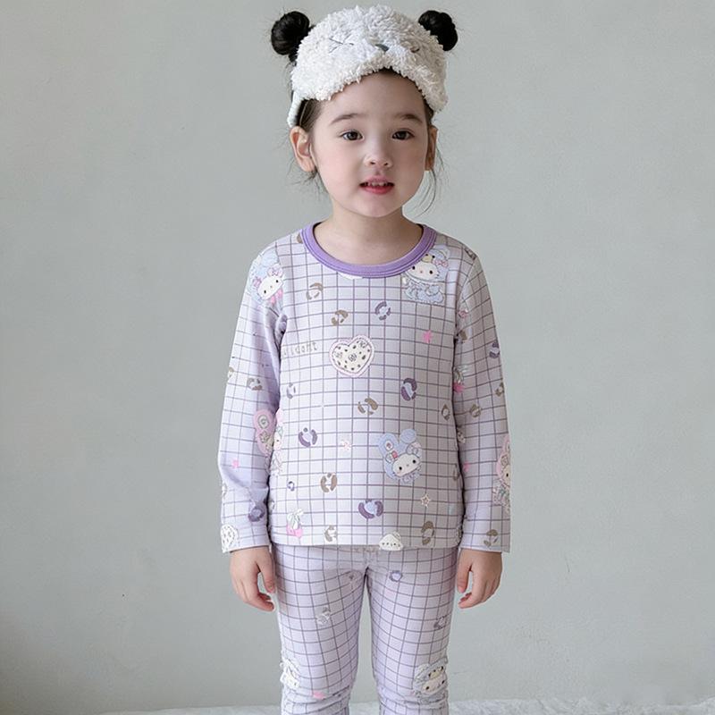 Korean Style Cartoon Cotton Pajama Set for Girls - Spring & Autumn Wear
