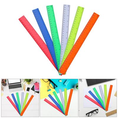 6 ks 12'' průhledné pravítko, rovné pravítko, palce a centimetry, dvojité pravítko, kreslicí pravítko, matematické pravítko, měřicí nástroj
