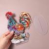 Acrylic Rooster Ornament Creative Miniatures Figurine Sculpture Animal Statue Ornament  Living Room