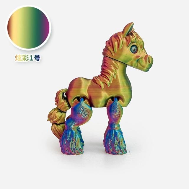 2026 Cute Movable Joint 3D Printed Pony Statue Relief Sensory Toy Home Office Desktop Decor Children's Day Gift