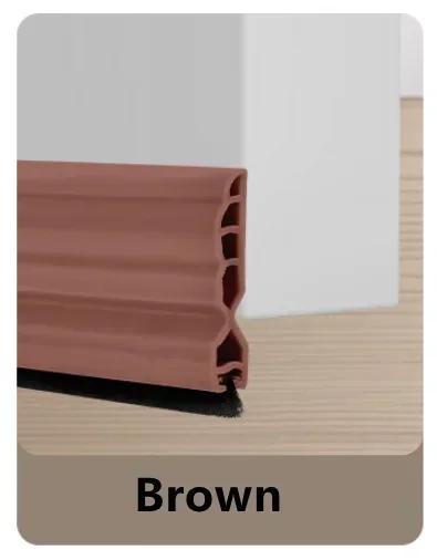 

1M Silicone Door Bottom Seal Strip With Brush Weatherstrip Under Door Draft Stopper Anti-Cold Soundproof Windproof Gap Blocker 1Roll&1m коричневый