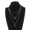Multi-layers Necklaces for Women Personality Hollow Geometric Pendantes Necklaces Gold Cross Necklaces Punk Collar
