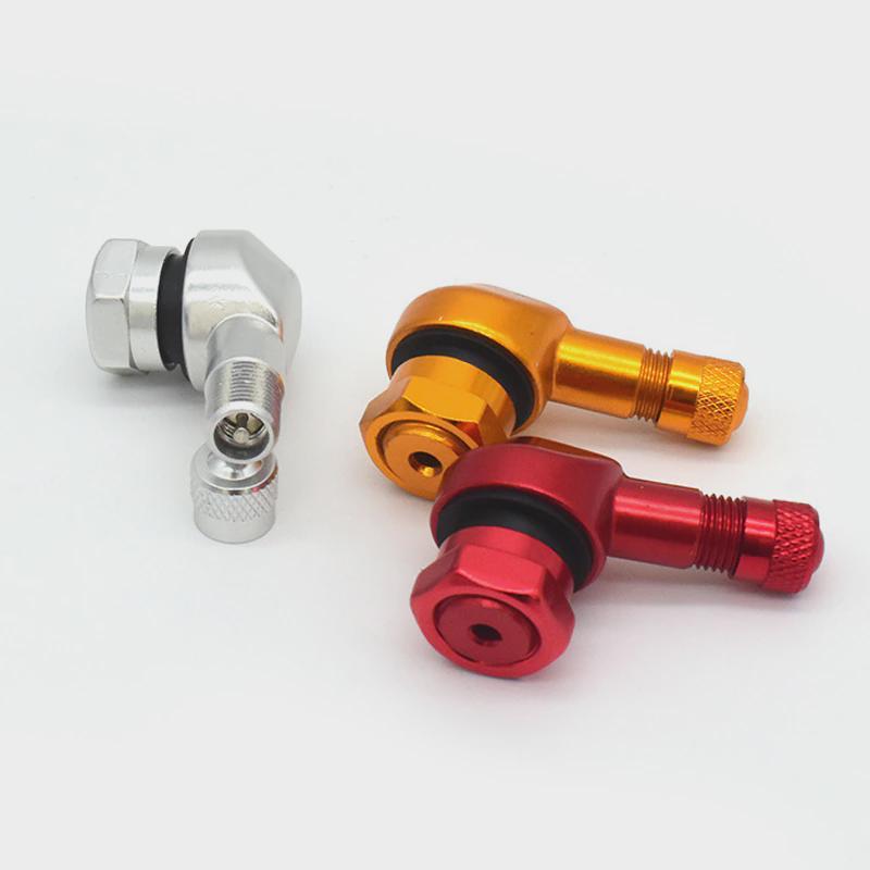 2PCS Electric Vehicle Modified Tire Aluminum Alloy Valve Motorcycle Wheel Hub Valve Anti-leakage Right-angle Valve Nozzle