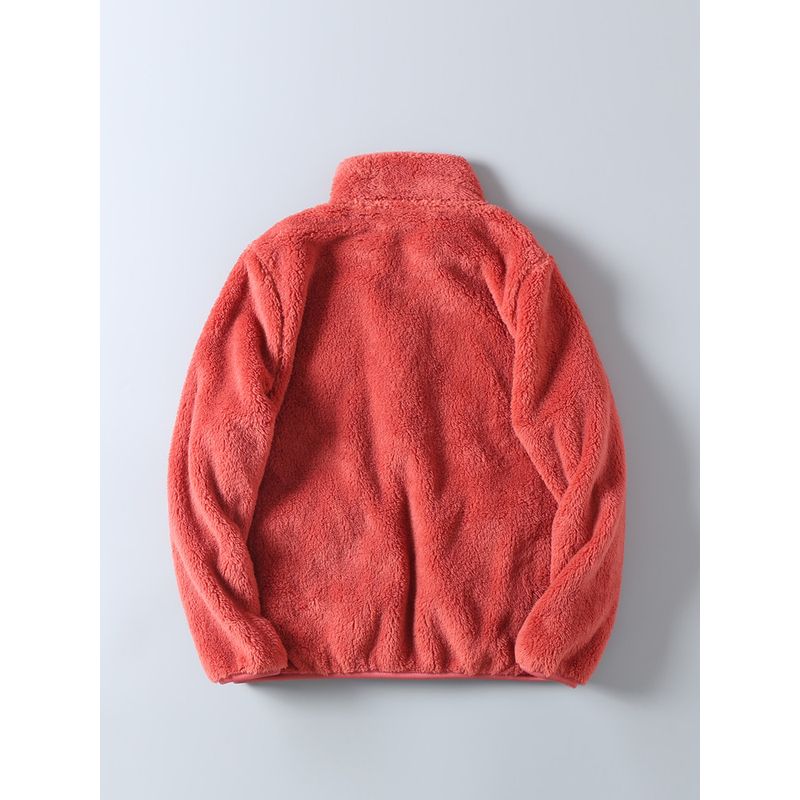 Women's Loose-Fitting Thick Warm Slim-Fit Stand-Collar Lamb Wool Fleece Coat for Spring and Autumn, Export Surplus
