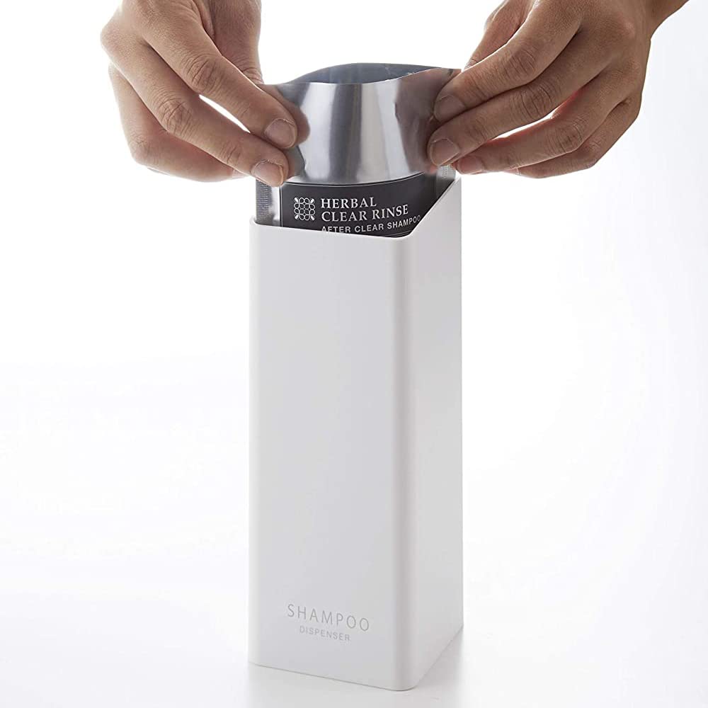 Yamazaki Tower Magnetic Dispenser of Magnetic Refillable Bottles for Shampoo and 4258 and 4260 Two-Way (Set 2) - Conditioner, White,