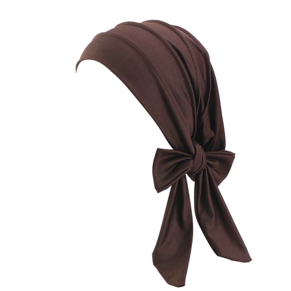 

Однотонна шапка для хіміотерапії, дихаюча внутрішня шапка, зручна шапка-хустка, індійська традиція кавовий