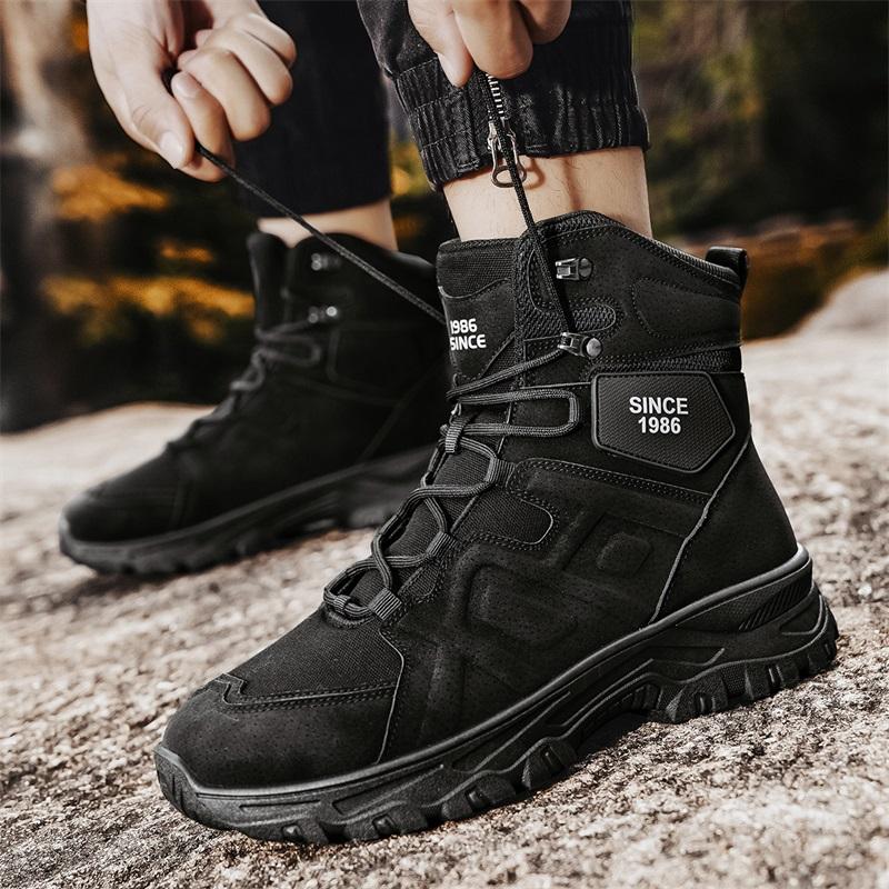 Men's casual high top boots spring and autumn new soft sole non slip outdoor boots fashion youth work boots hiking desert boots