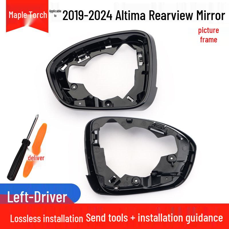 Compatible Rearview Mirror Cover with Camera, Frame & Turn Signal for 2019-2024 Nissan Altima