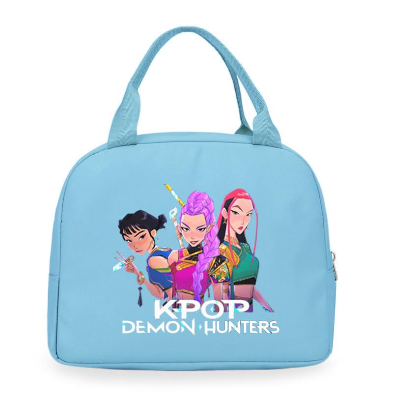 Kinder Mädchen Kpop Rumi Zoey Mira Derpy Sajaboys Bedruckt Schüler Wasserdicht Mahlzeit Brotdose Tasche Lässige Handtaschen 22*18*13cm