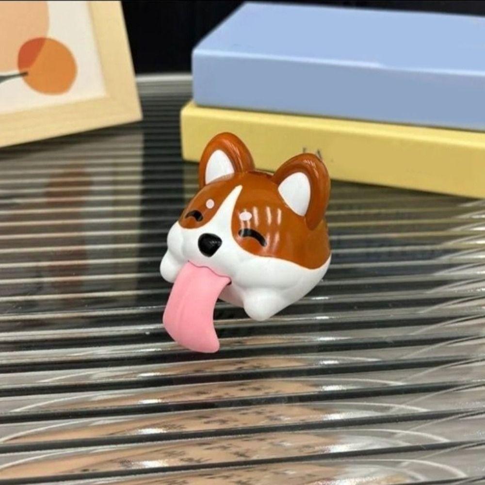 Cartoon Corgi Funny Figurine Plastic Corgi Car Pendant Creative Dog-Shaped Pendant  Gift