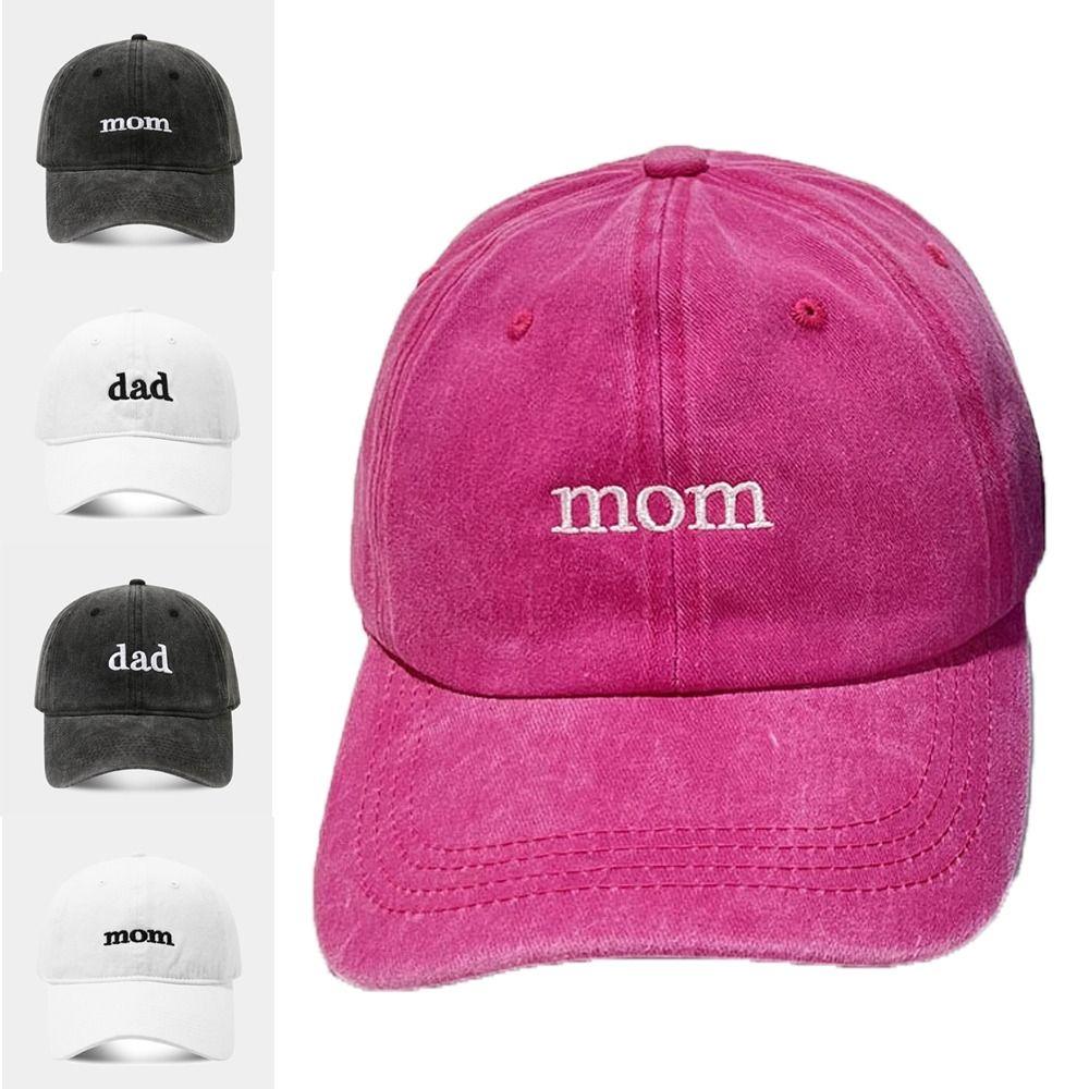 Adjustable Embroidery Baseball Cap Dad Mom Sunscreen Hats  For Man Women
